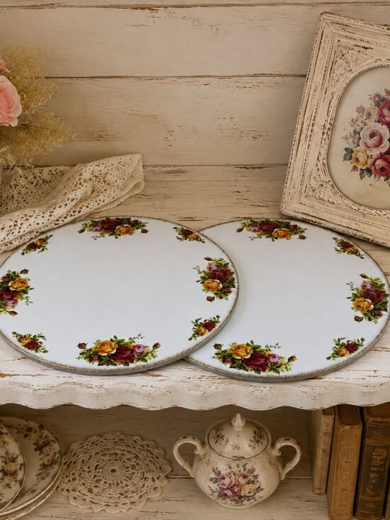 Royal Albert Other - Royal Albert Old Country Roses Cork Trivets Hot Pads 10" Set of 2